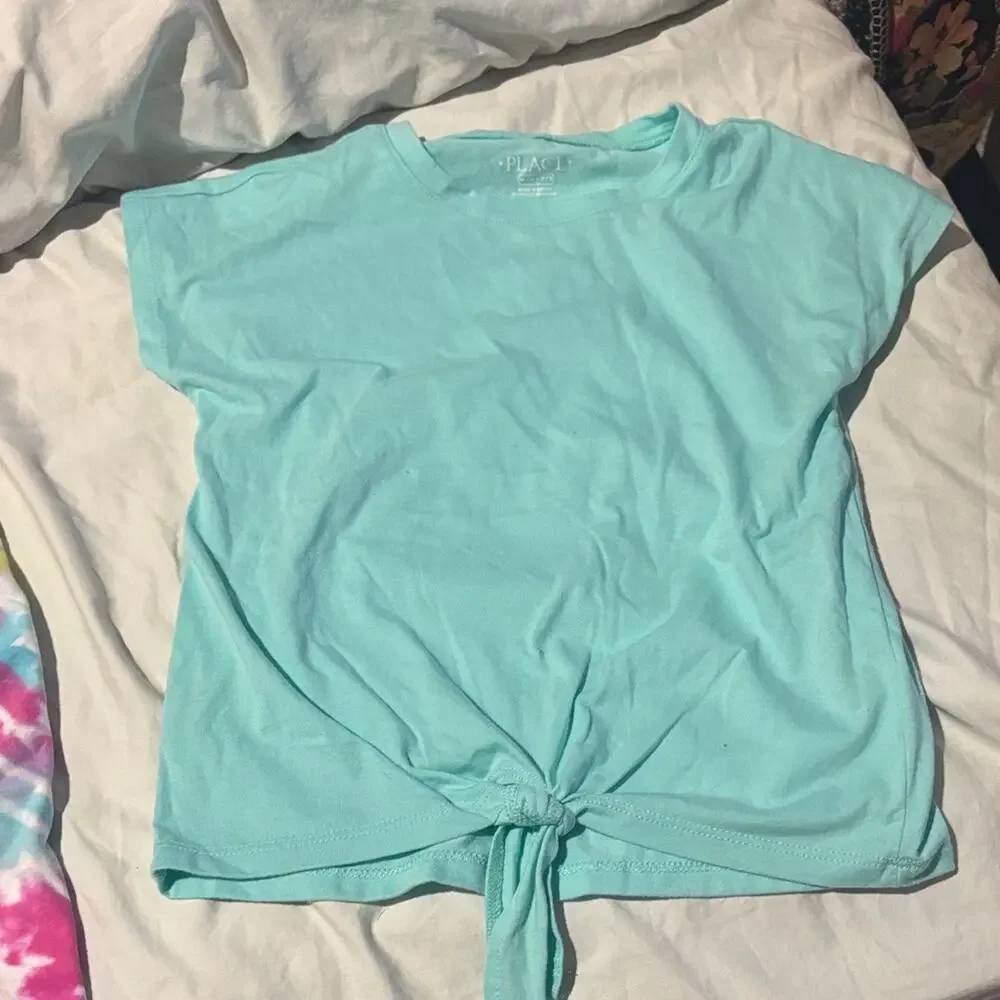 Children’s place 7/8 Colorful Tie-Dye and Blue Knot Kids Tops euc worn once